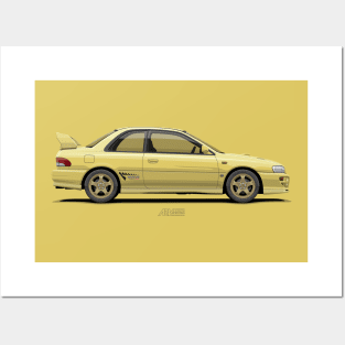 Impreza WRX Coupe (GC8F) Yellow Posters and Art